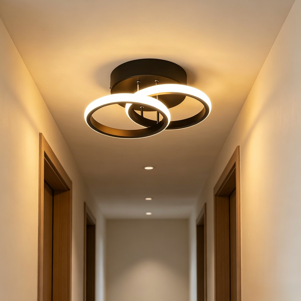 LumiNord™ Nordic Acrylic LED Ring Ceiling Light – Modern Minimalist Lighting for Living Room, Bedroom & Hallway