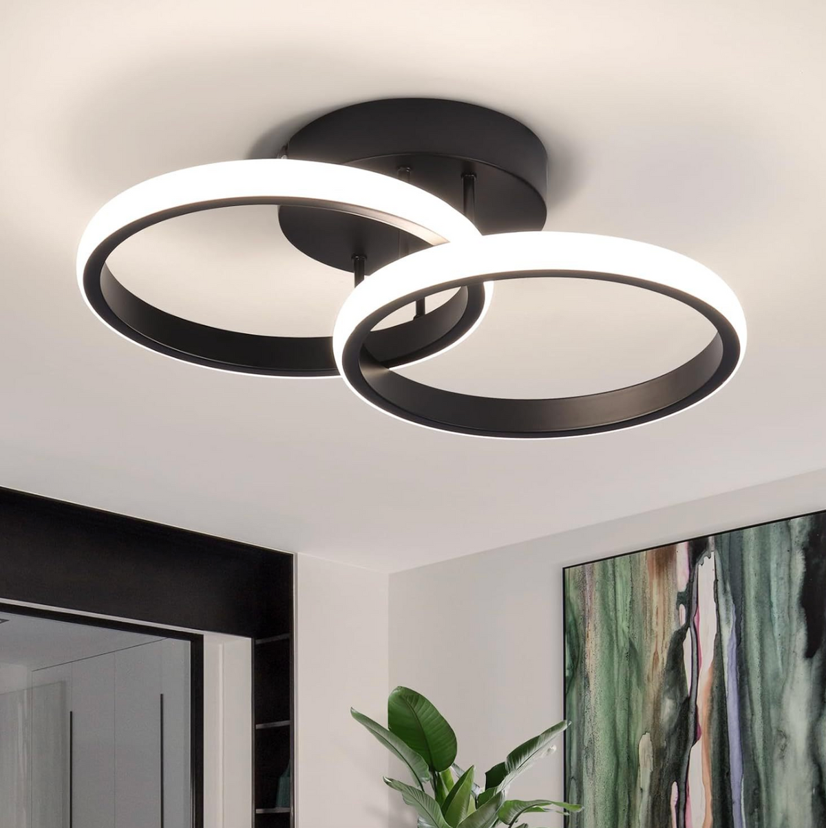 LumiNord™ Nordic Acrylic LED Ring Ceiling Light – Modern Minimalist Lighting for Living Room, Bedroom & Hallway