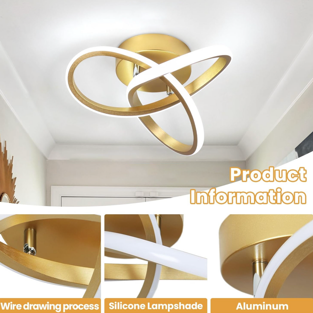 LumiCrest™ Modern Acrylic LED Ceiling Light – Elegant Minimalist Flush Mount for Living Room, Bedroom & Dining Area