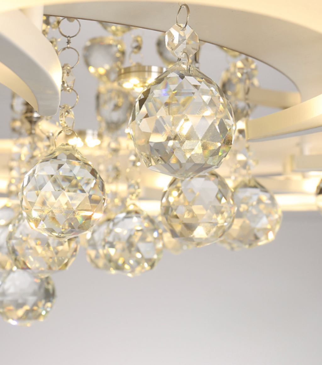 LumiCrystal™ Modern Acrylic LED Ceiling Light – Dimmable 3-Color Remote-Controlled Lamp for Bedroom & Living Room